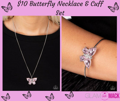 Butterfly Necklace & Cuff Set