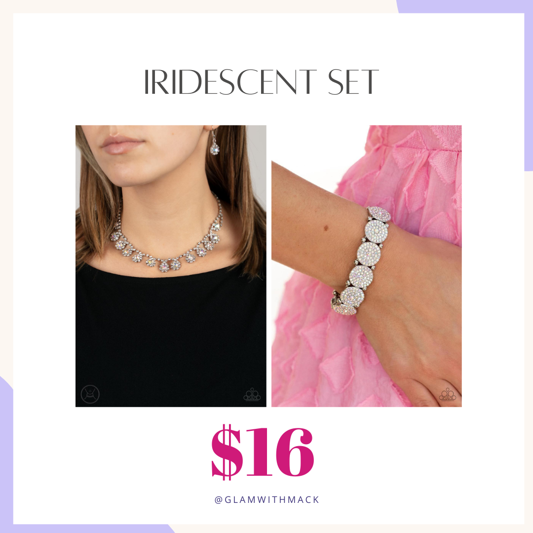Iridescent Set Necklace and Bracelet