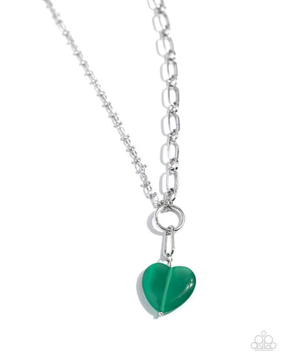 Paparazzi Definition of HEART Necklace and Bracelet Set - Green