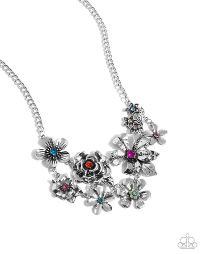 Paparazzi Floral Fate Necklace and Floral Fluke Set - Multi