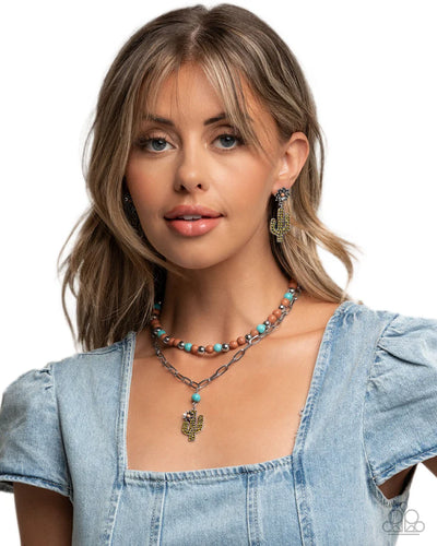 Paparazzi Cactus Cascade Cause - Necklace and Earring Set