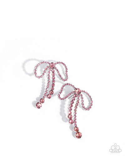 Paparazzi Black Tie Bow - Pink