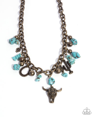 Paparazzi Wild West Whimsy Wardrobe Necklace and Bracelet Set - Brass