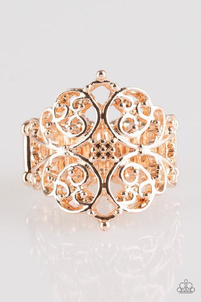 Paparazzi Victorian Valor - Rose Gold Ring
