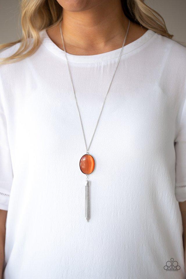 Paparazzi Tasseled Tranquility - Orange Necklace