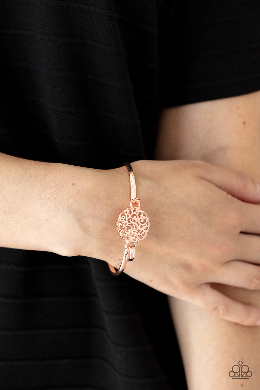 Paparazzi Filigree Fiesta - Rose Gold Filigree Bracelet