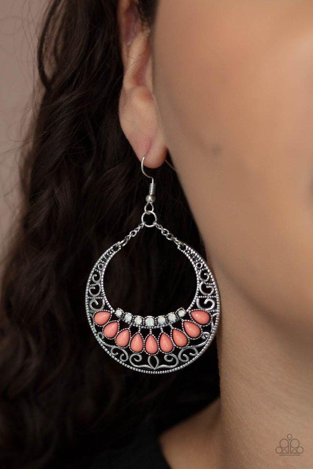 Paparazzi Earring ~ Crescent Couture - Orange