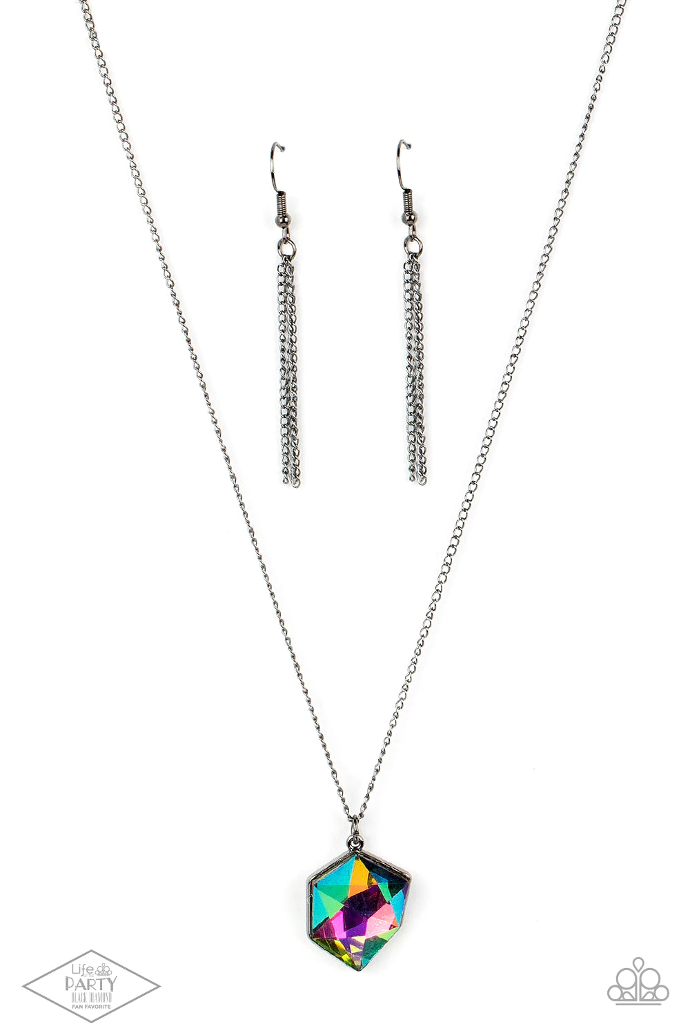 Paparazzi Stellar Serenity - Multi Oil Spill Black Diamond Exclusive Necklace