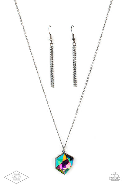 Paparazzi Stellar Serenity - Multi Oil Spill Black Diamond Exclusive Necklace