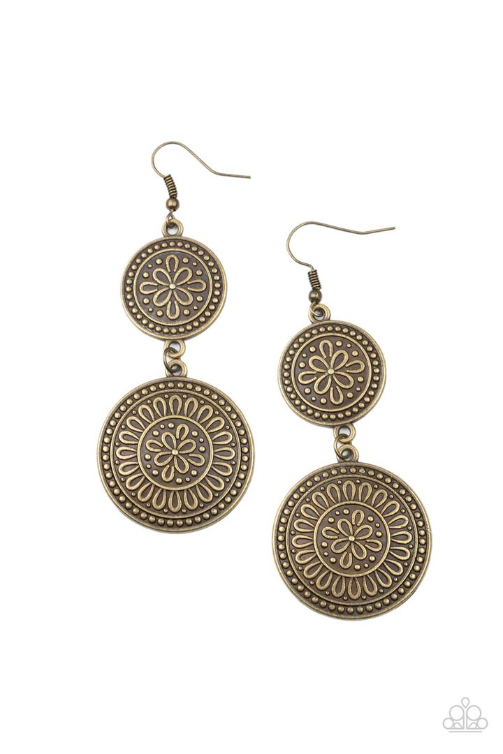 Paparazzi Road Trip Paradise - Brass - Earrings