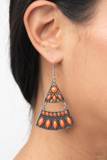 Paparazzi Desert Fiesta - Orange - Earrings