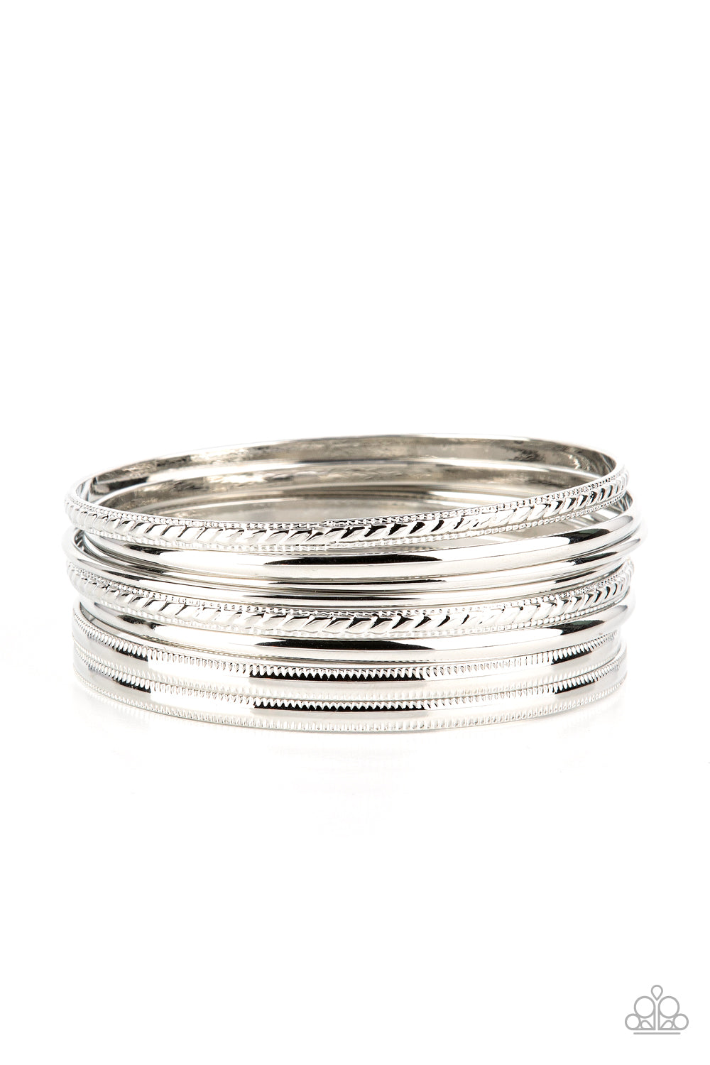 Paparazzi Stackable Shimmer - Silver Bracelet