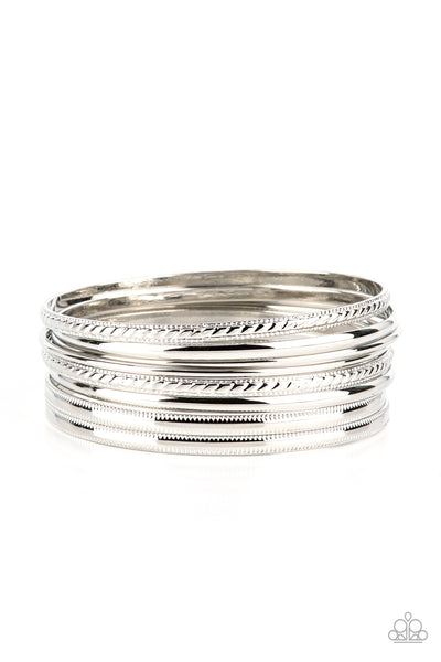 Paparazzi Stackable Shimmer - Silver Bracelet