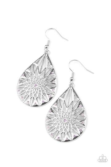 Paparazzi Icy Mosaic - Purple - Earrings