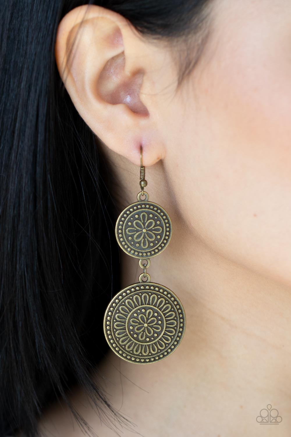 Paparazzi Road Trip Paradise - Brass - Earrings