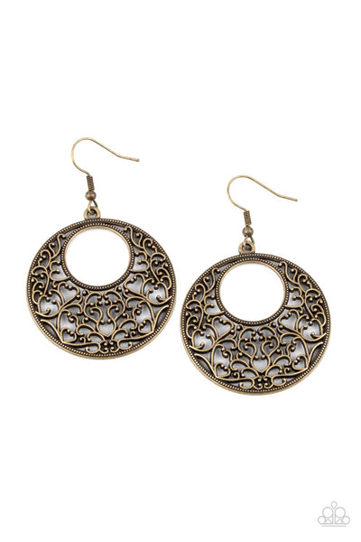 Paparazzi Vineyard Romance - Brass Earrings