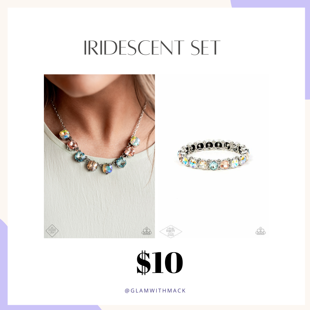 Iridescent Set Necklace and bracelet